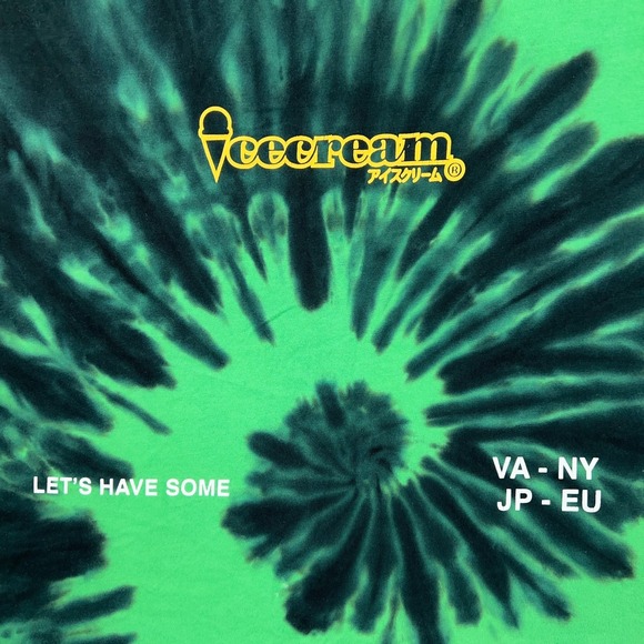 Ice Cream BBC Billionaire Boys Club Shirt Mens XL Green Tie Dye Lets Have Some - Picture 6 of 15